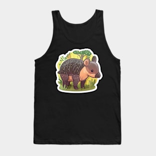 Cute Mountain Tapir Illustration - Adorable Animal Art Tank Top